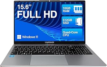 15.6" Full HD Laptop - 16GB RAM 512GB M.2 SSD Windows 11 Home, Dual-Band WiFi, Integrated Webcam - S15 N2 15 Inch Lightweight Laptop