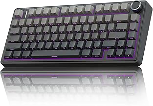 AULA F75 75% Wireless Mechanical Keyboard,2.4Ghz/Type-C/BT5.0 Gaming Keyboards,Advanced Structure,Side Engraved,RGB Backlight,Hot Swappable Custom Keyboard for PC/Mac (Black)